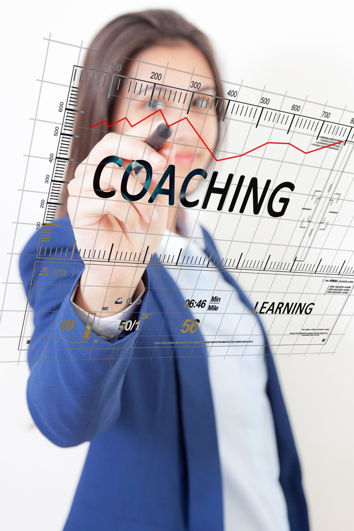 Woman pen touch coaching